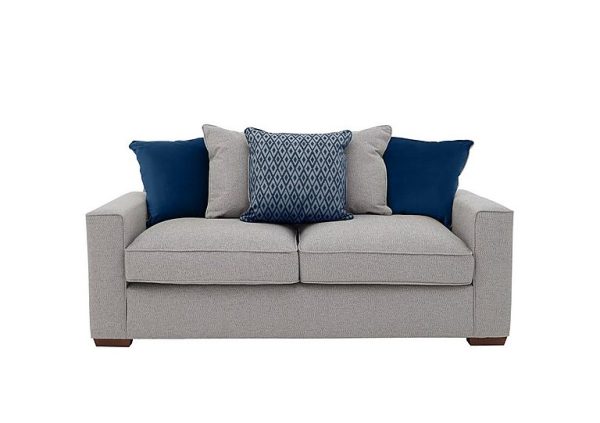 Cory 3 Seater Fabric Scatter Back Sofa  Dallas Silver  Blue Pack | Bed Sava