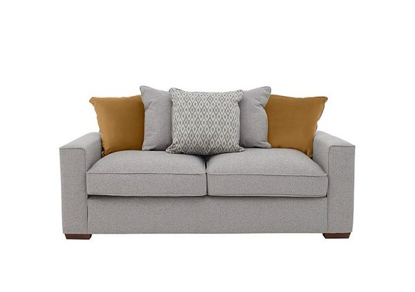 Cory 3 Seater Fabric Scatter Back Sofa  Dallas Silver  Mustard Pack | Bed Sava