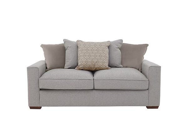 Cory 3 Seater Fabric Scatter Back Sofa  Dallas Silver  Stone Pack | Bed Sava