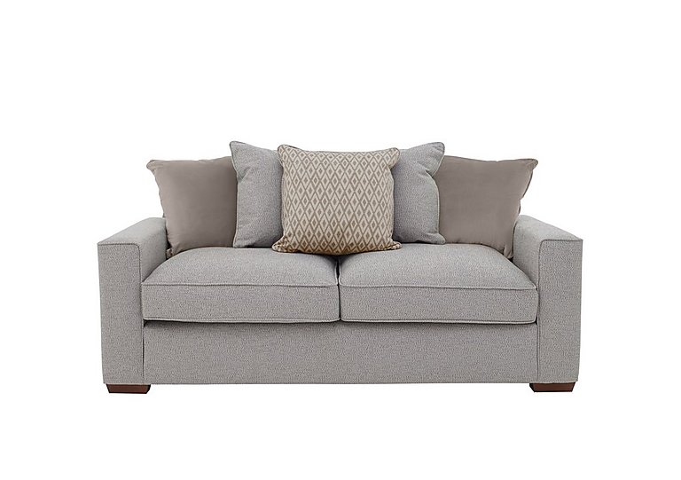 Cory 3 Seater Fabric Scatter Back Sofa - Dallas Silver & Stone Pack