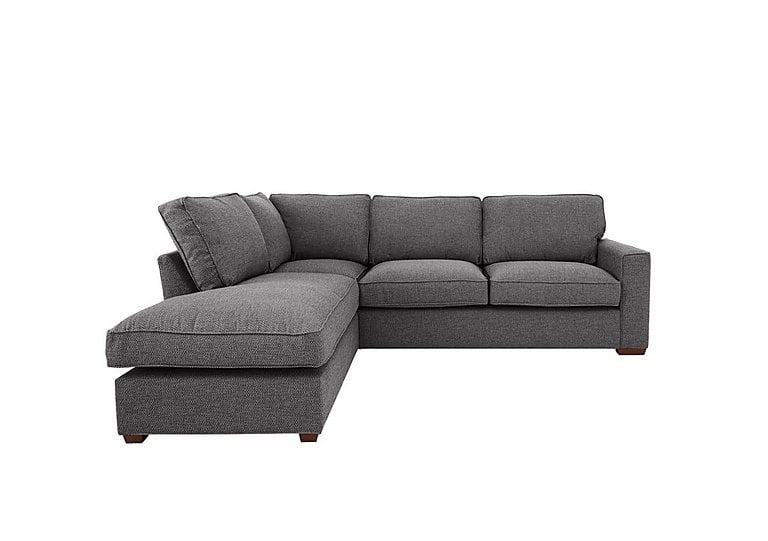 Cory Fabric Left Hand Facing Corner Chaise Classic Back Sofa - Dallas Charcoal