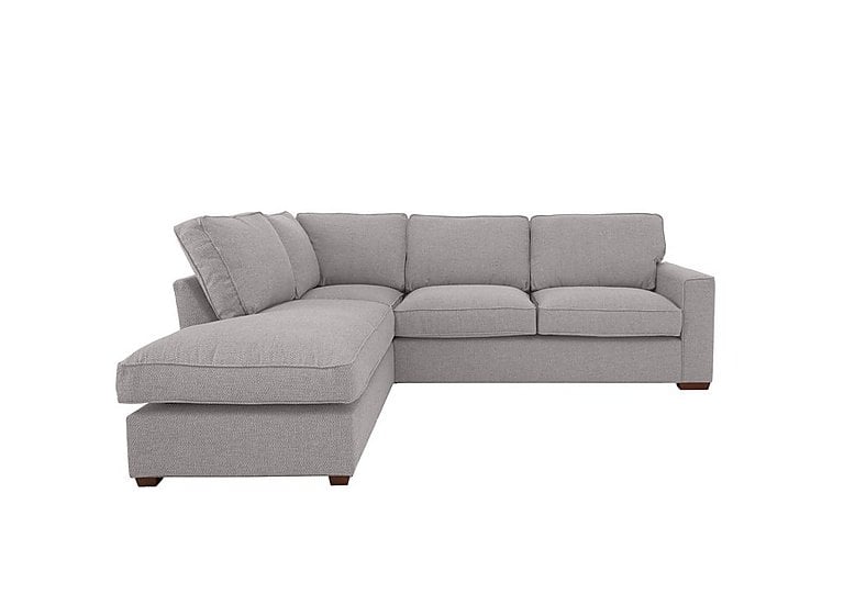 Cory Fabric Left Hand Facing Corner Chaise Classic Back Sofa - Dallas Silver