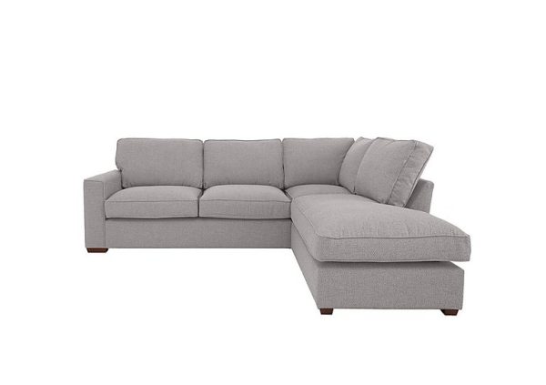 Cory Fabric Right Hand Facing Corner Chaise Classic Back Sofa  Dallas Silver | Bed Sava