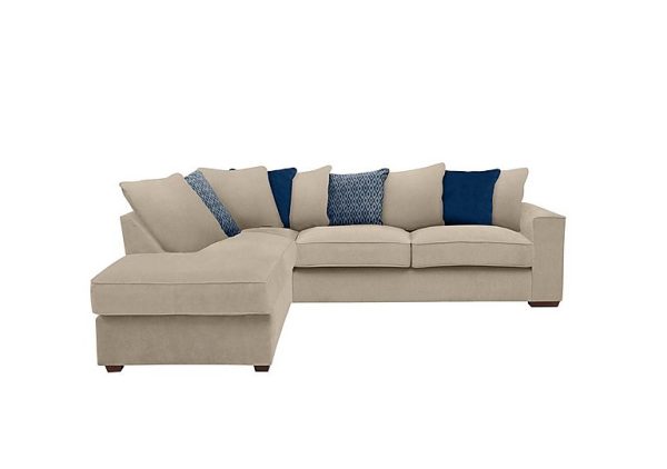 Cory Fabric Left Hand Facing Corner Chaise Scatter Back Sofa  Cosmo Linen  Blue Pack | Bed Sava