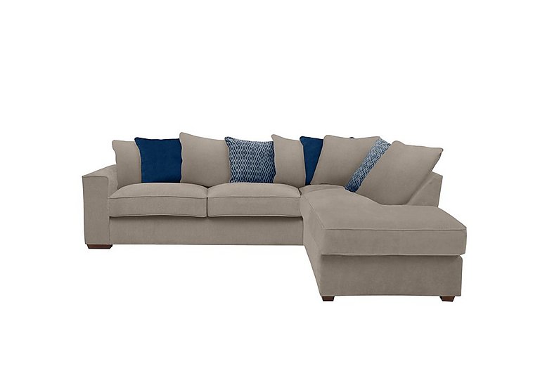 Cory Fabric Right Hand Facing Corner Chaise Scatter Back Sofa - Cosmo Mist & Blue Pack