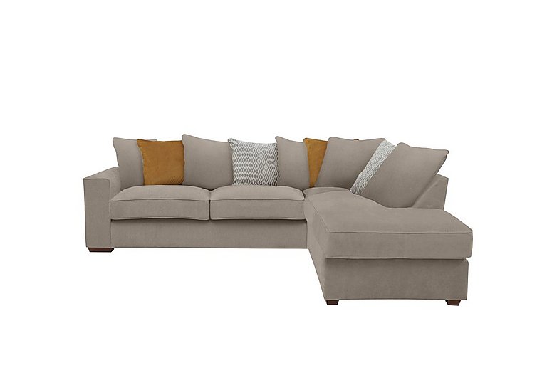 Cory Fabric Right Hand Facing Corner Chaise Scatter Back Sofa - Cosmo Mist & Mustard Pack