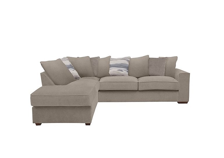 Cory Fabric Left Hand Facing Corner Chaise Scatter Back Sofa - Cosmo Mist & Natural Pack