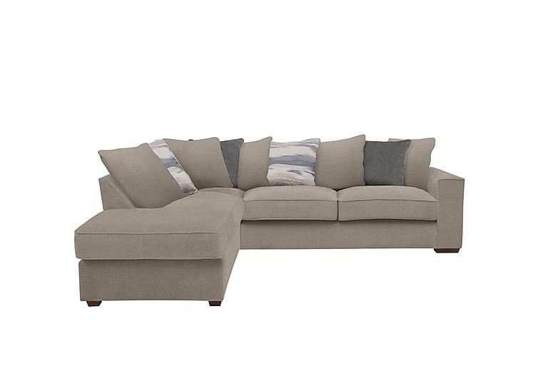 Cory Fabric Left Hand Facing Corner Chaise Scatter Back Sofa - Cosmo Mist & Slate Pack
