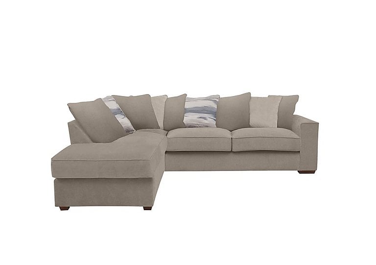 Cory Fabric Left Hand Facing Corner Chaise Scatter Back Sofa - Cosmo Mist & Taupe Pack