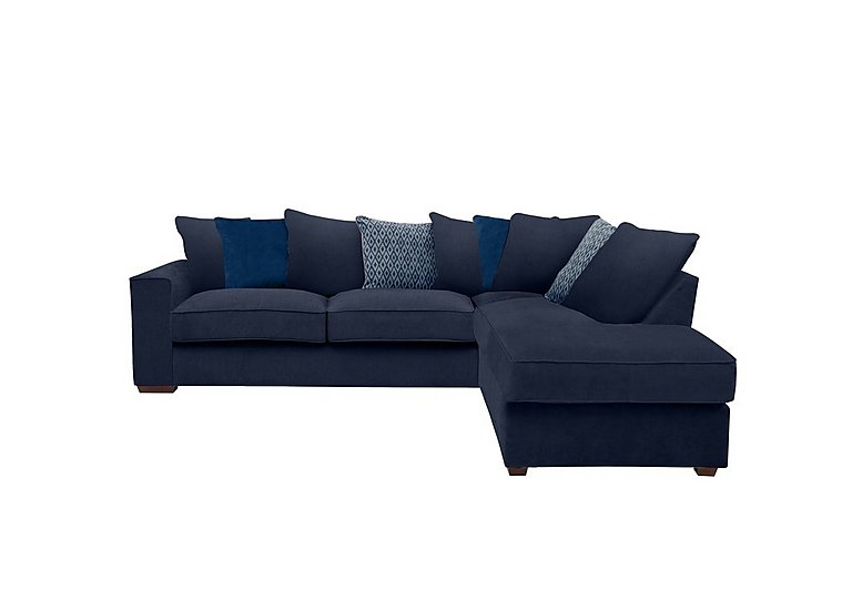 Cory Fabric Right Hand Facing Corner Chaise Scatter Back Sofa - Cosmo Navy & Blue Pack