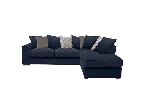 Cory Fabric Right Hand Facing Corner Chaise Scatter Back Sofa  Cosmo Navy  Grey Pack | Bed Sava