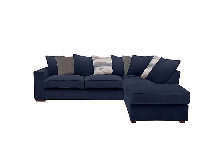 Cory Fabric Right Hand Facing Corner Chaise Scatter Back Sofa - Cosmo Navy & Slate Pack