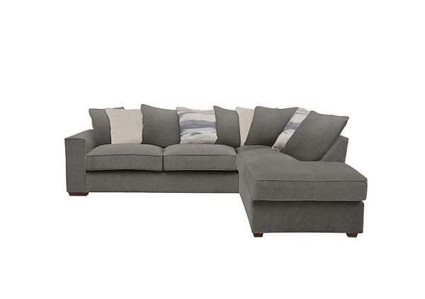 Cory Fabric Right Hand Facing Corner Chaise Scatter Back Sofa  Cosmo Pewter  Cream Pack | Bed Sava