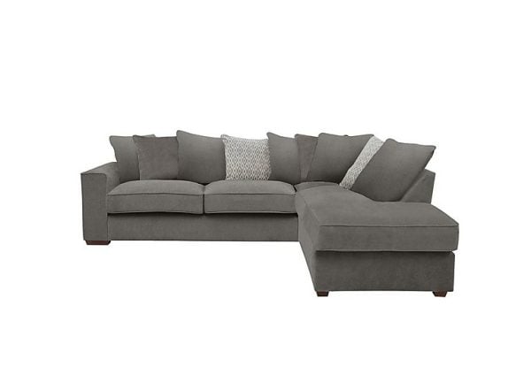 Cory Fabric Right Hand Facing Corner Chaise Scatter Back Sofa  Cosmo Pewter  Grey Pack | Bed Sava