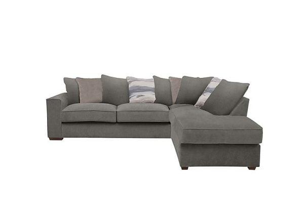 Cory Fabric Right Hand Facing Corner Chaise Scatter Back Sofa  Cosmo Pewter  Natural Pack | Bed Sava