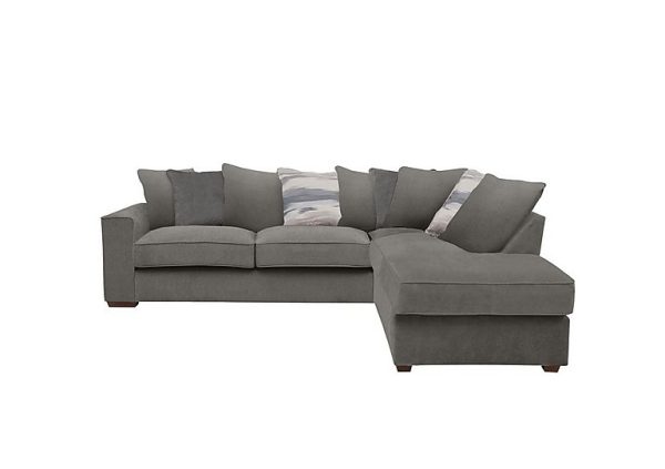 Cory Fabric Right Hand Facing Corner Chaise Scatter Back Sofa  Cosmo Pewter  Slate Pack | Bed Sava