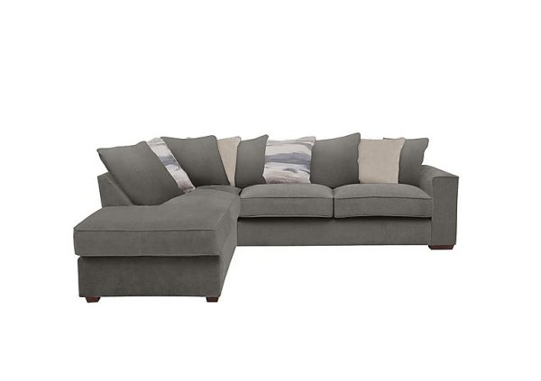 Cory Fabric Left Hand Facing Corner Chaise Scatter Back Sofa  Cosmo Pewter  Taupe Pack | Bed Sava