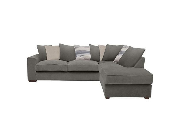 Cory Fabric Right Hand Facing Corner Chaise Scatter Back Sofa  Cosmo Pewter  Taupe Pack | Bed Sava