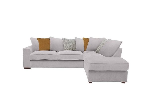 Cory Fabric Right Hand Facing Corner Chaise Scatter Back Sofa  Cosmo Silver  Mustard Pack | Bed Sava