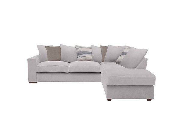 Cory Fabric Right Hand Facing Corner Chaise Scatter Back Sofa  Cosmo Silver  Natural Pack | Bed Sava