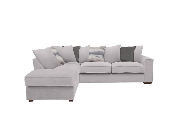 Cory Fabric Left Hand Facing Corner Chaise Scatter Back Sofa  Cosmo Silver  Slate Pack | Bed Sava