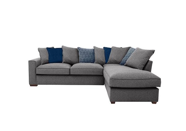 Cory Fabric Right Hand Facing Corner Chaise Scatter Back Sofa  Dallas Charcoal  Blue Pack | Bed Sava