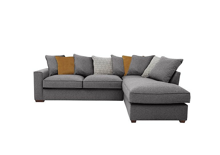 Cory Fabric Right Hand Facing Corner Chaise Scatter Back Sofa  Dallas Charcoal  Mustard Pack | Bed Sava