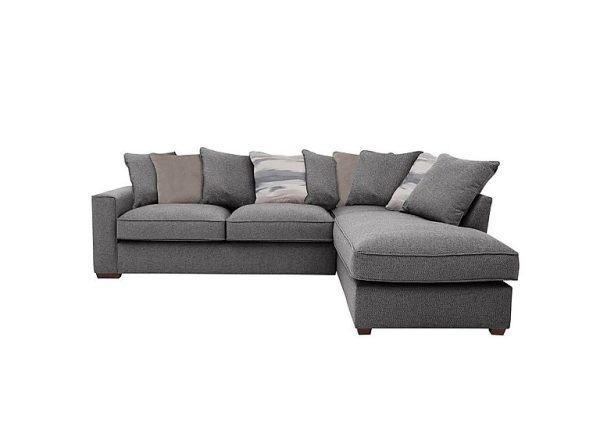 Cory Fabric Right Hand Facing Corner Chaise Scatter Back Sofa  Dallas Charcoal  Natural Pack | Bed Sava
