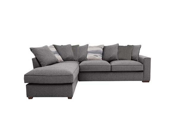 Cory Fabric Left Hand Facing Corner Chaise Scatter Back Sofa  Dallas Charcoal  Slate Pack | Bed Sava