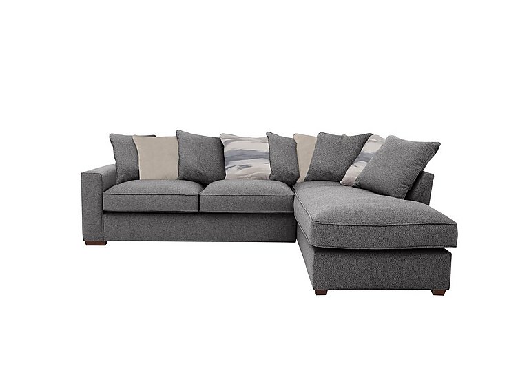 Cory Fabric Right Hand Facing Corner Chaise Scatter Back Sofa  Dallas Charcoal  Taupe Pack | Bed Sava