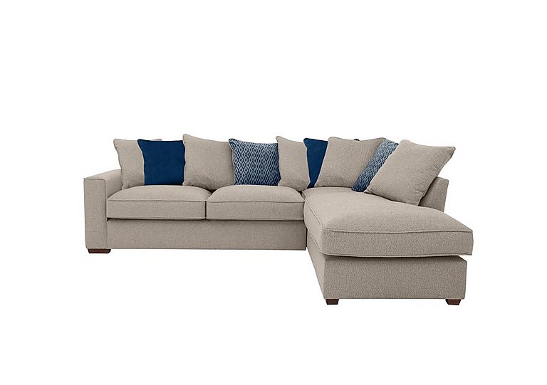 Cory Fabric Right Hand Facing Corner Chaise Scatter Back Sofa  Dallas Natural  Blue Pack | Bed Sava