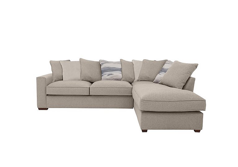 Cory Fabric Right Hand Facing Corner Chaise Scatter Back Sofa  Dallas Natural  Cream Pack | Bed Sava