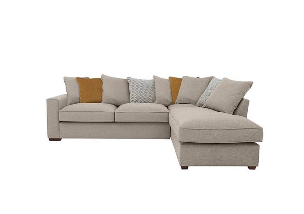Cory Fabric Right Hand Facing Corner Chaise Scatter Back Sofa  Dallas Natural  Mustard Pack | Bed Sava