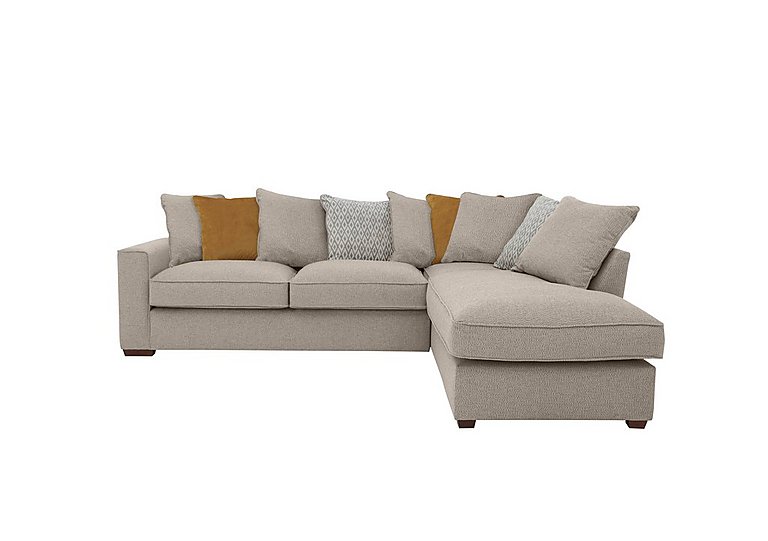 Cory Fabric Right Hand Facing Corner Chaise Scatter Back Sofa  Dallas Natural  Mustard Pack | Bed Sava