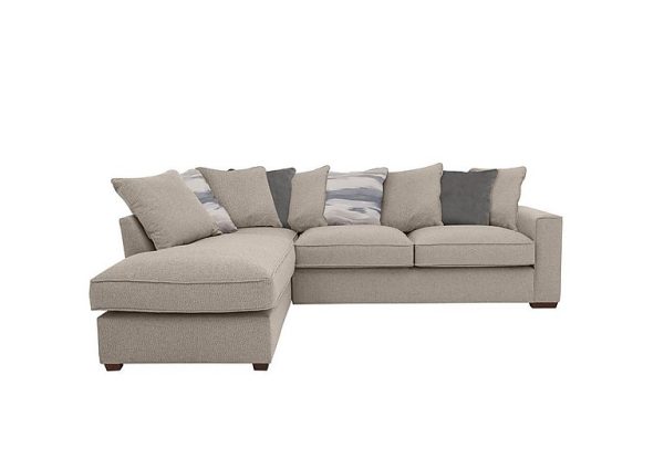 Cory Fabric Left Hand Facing Corner Chaise Scatter Back Sofa  Dallas Natural  Slate Pack | Bed Sava