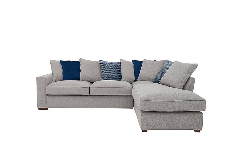Cory Fabric Right Hand Facing Corner Chaise Scatter Back Sofa  Dallas Silver  Blue Pack | Bed Sava