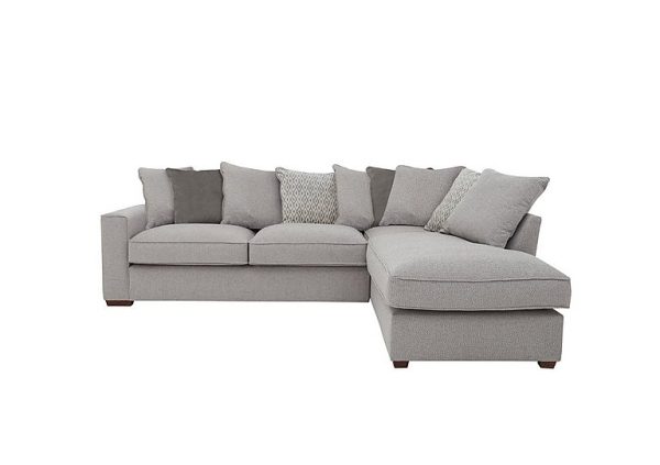 Cory Fabric Right Hand Facing Corner Chaise Scatter Back Sofa  Dallas Silver  Grey Pack | Bed Sava