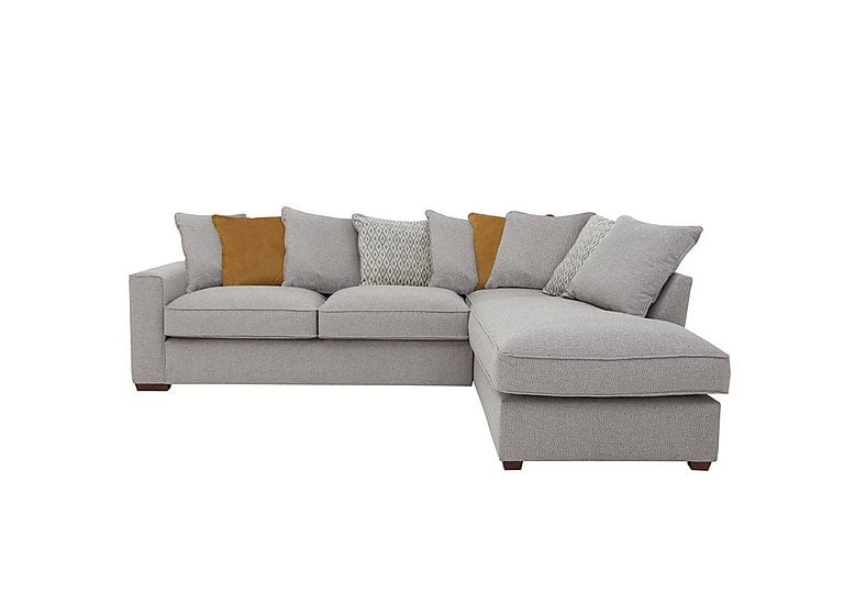 Cory Fabric Right Hand Facing Corner Chaise Scatter Back Sofa  Dallas Silver  Mustard Pack | Bed Sava
