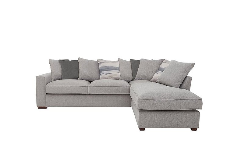 Cory Fabric Right Hand Facing Corner Chaise Scatter Back Sofa  Dallas Silver  Slate Pack | Bed Sava