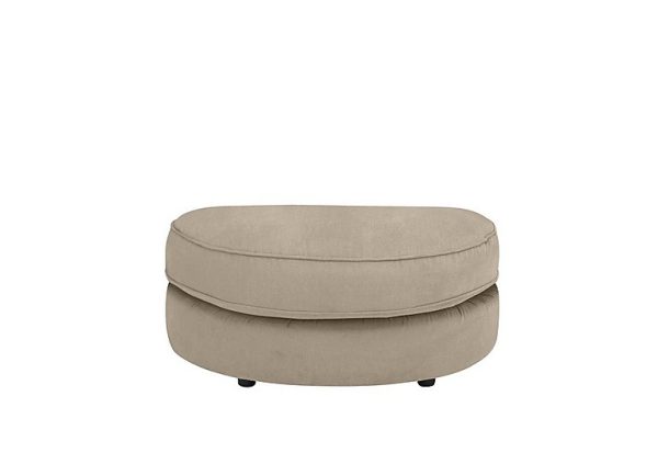 Cory Fabric Half Moon Footstool  Cosmo Linen | Bed Sava