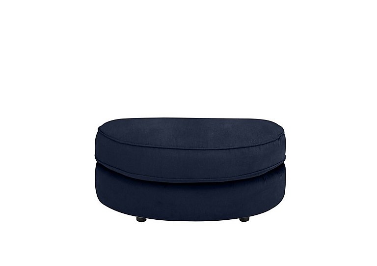 Cory Fabric Half Moon Footstool - Cosmo Navy