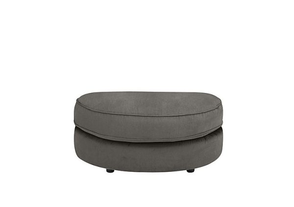 Cory Fabric Half Moon Footstool  Cosmo Pewter | Bed Sava