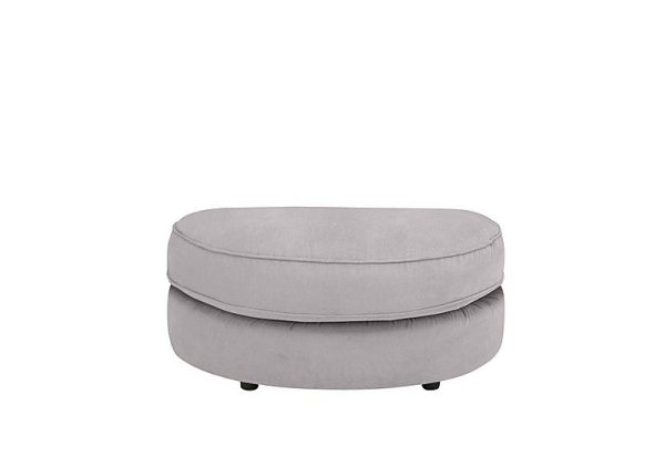 Cory Fabric Half Moon Footstool  Cosmo Silver | Bed Sava