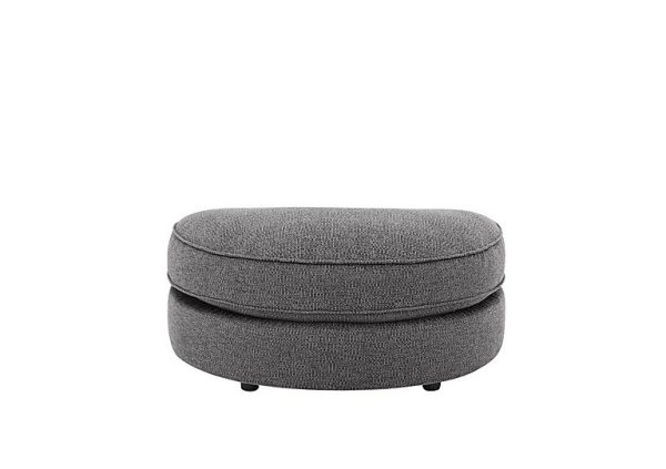 Cory Fabric Half Moon Footstool  Dallas Charcoal | Bed Sava