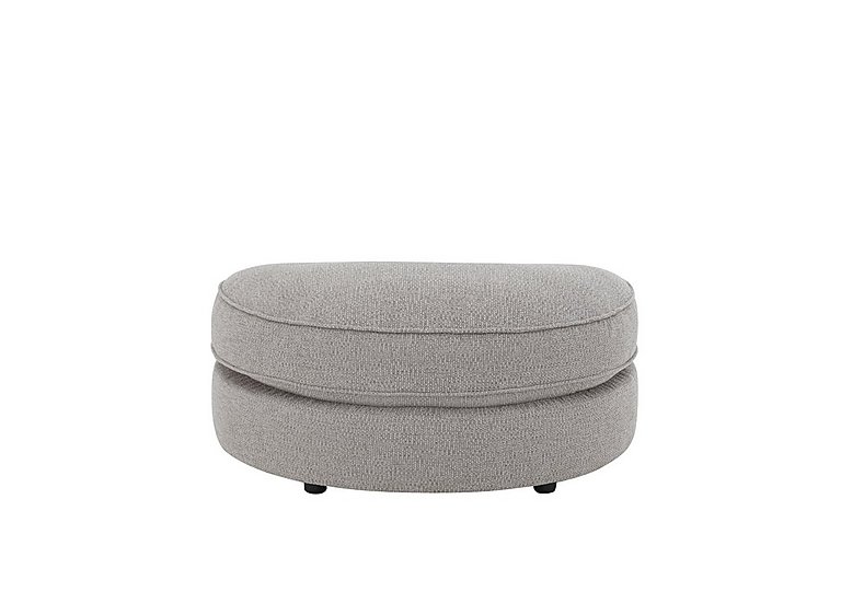 Cory Fabric Half Moon Footstool - Dallas Silver