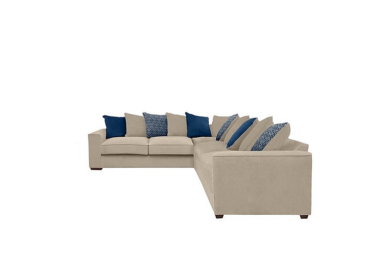 Cory Large Fabric Corner Scatter Back Sofa - Cosmo Linen & Blue Pack