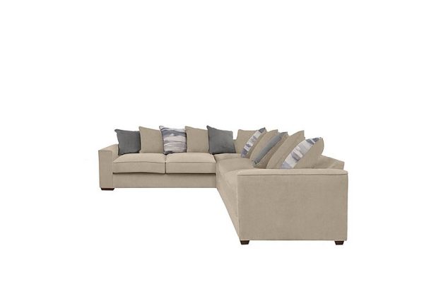 Cory Large Fabric Corner Scatter Back Sofa  Cosmo Linen  Slate Pack | Bed Sava