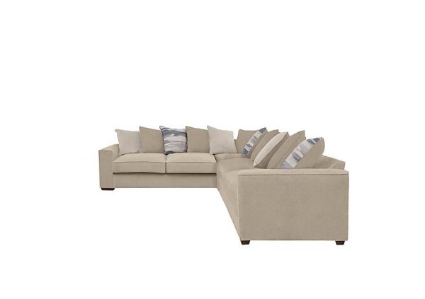 Cory Large Fabric Corner Scatter Back Sofa  Cosmo Linen  Taupe Pack | Bed Sava
