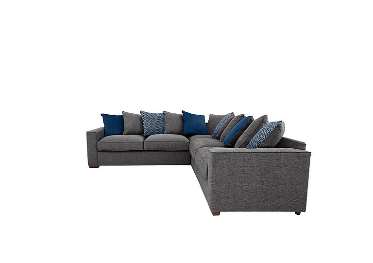 Cory Large Fabric Corner Scatter Back Sofa - Dallas Charcoal & Blue Pack