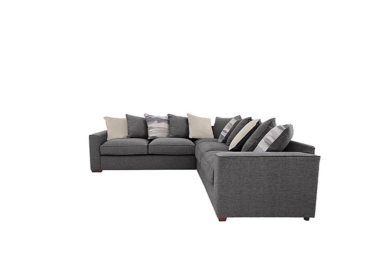 Cory Large Fabric Corner Scatter Back Sofa - Dallas Charcoal & Cream Pack